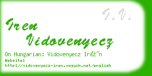 iren vidovenyecz business card